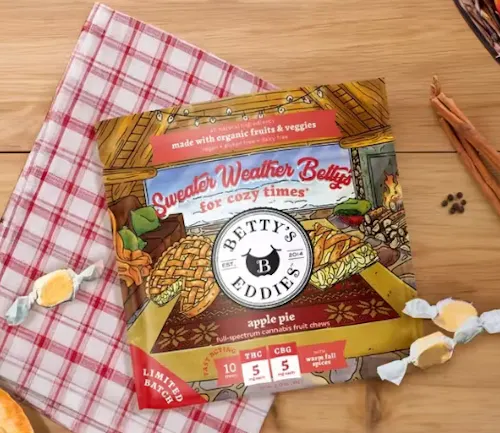 Bettys Eddies Apple Pie Chews 5mg 10pk (50mg). 1:1. THC:CBG-active