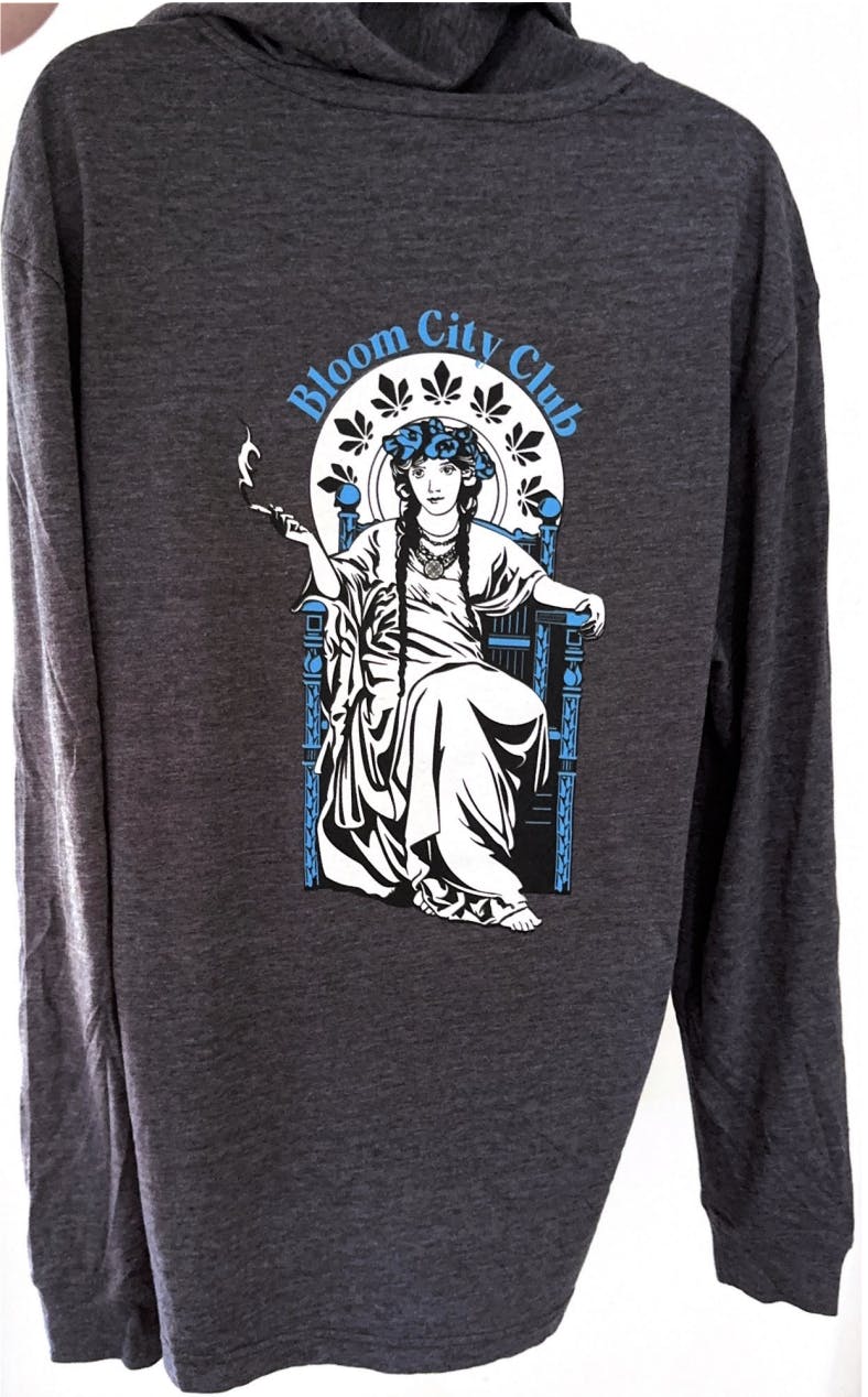Product: Goddess T-Shirt Hoodie | Heather Gray | M | Bloom Brand