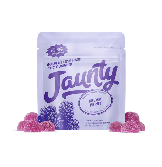 Jaunty Dreamberry | Hash-Infused Gummies | 100mg | 10pk