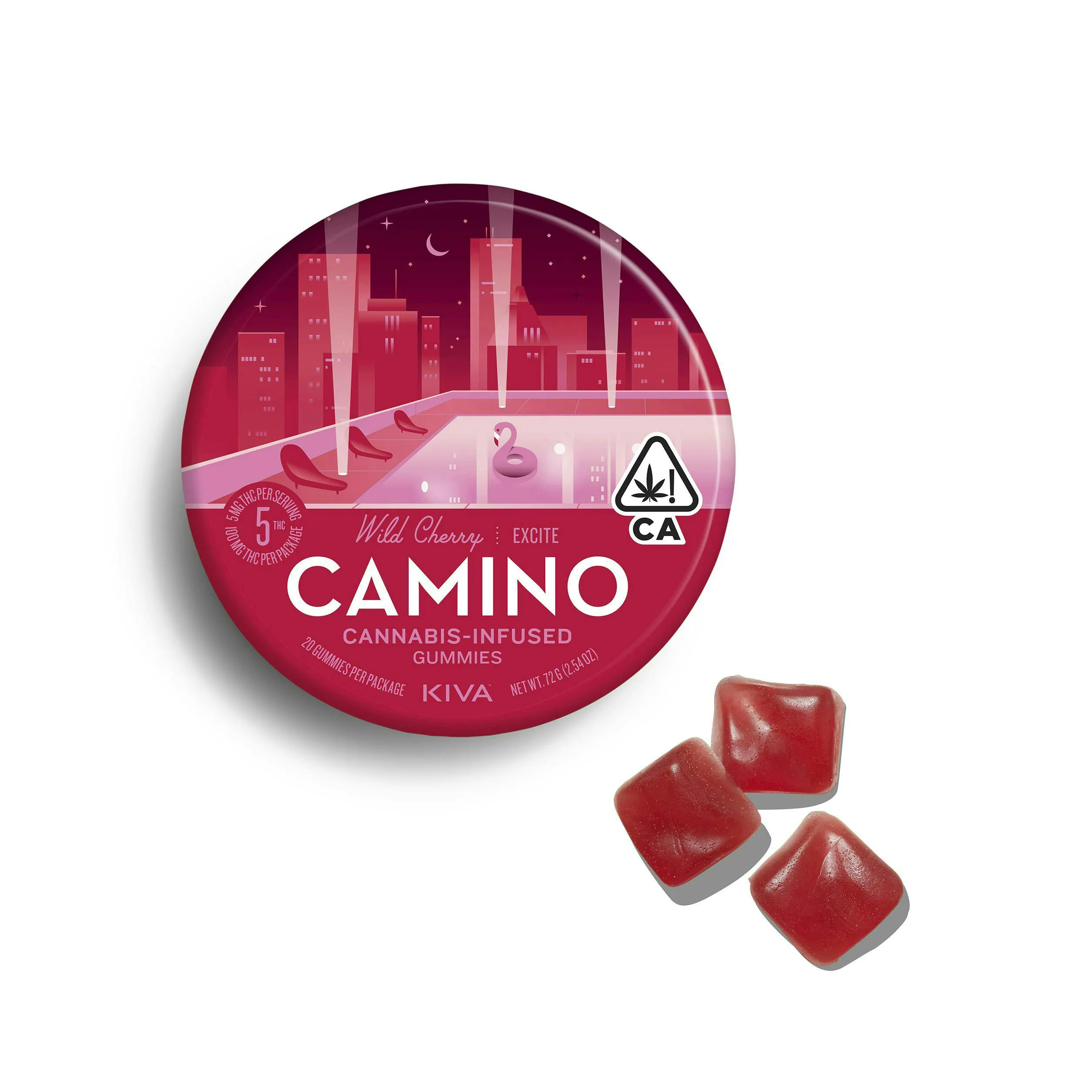 Kiva Camino Gummy - Wild Cherry - THC:CBC:CBG 1:1:1 100mg