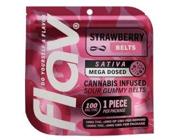 Strawberry Mega Dose | 100mg Gummie Belt | Sativa | Flav