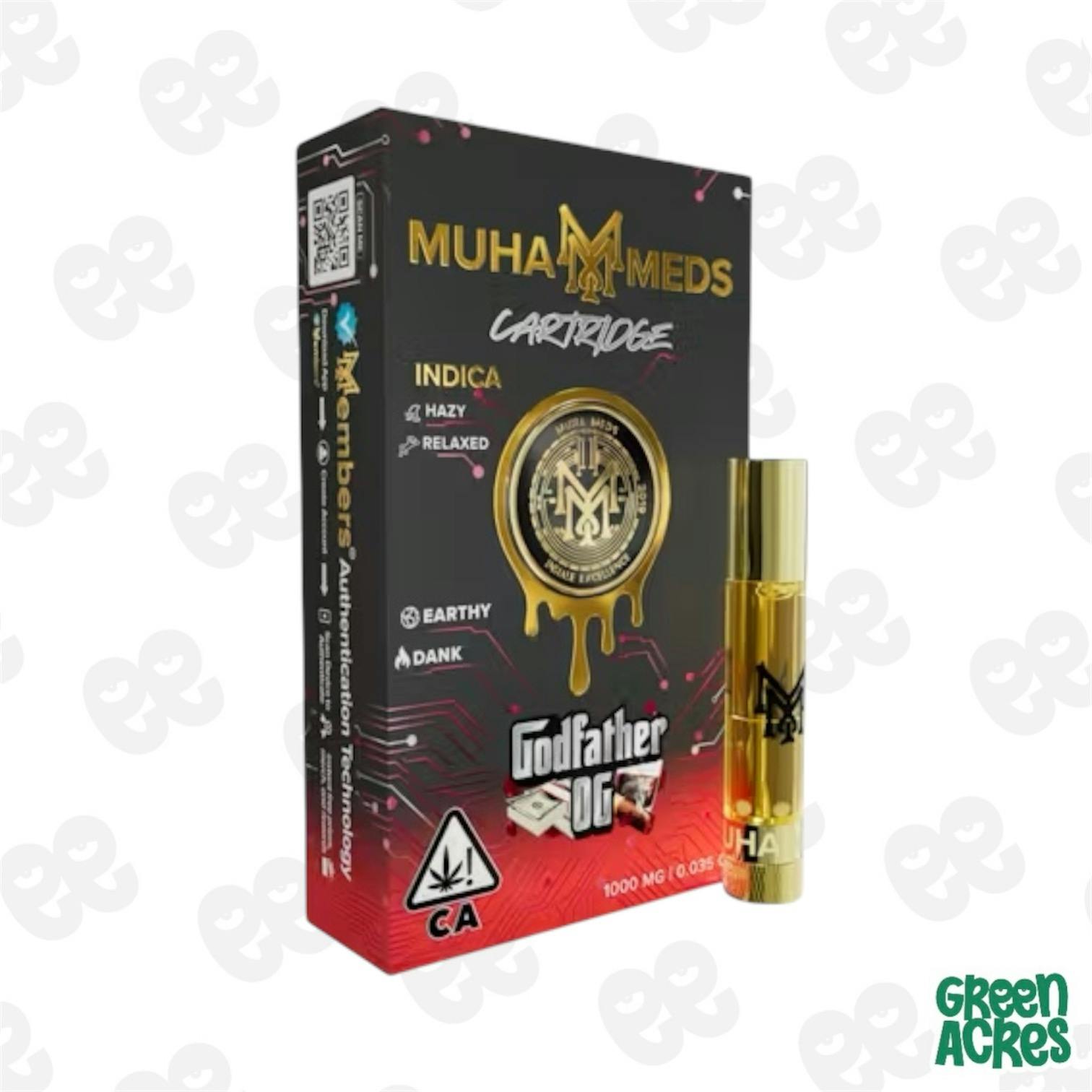 Muha Meds: Godfather OG 1G Cart (I) | Green Acres - Detroit