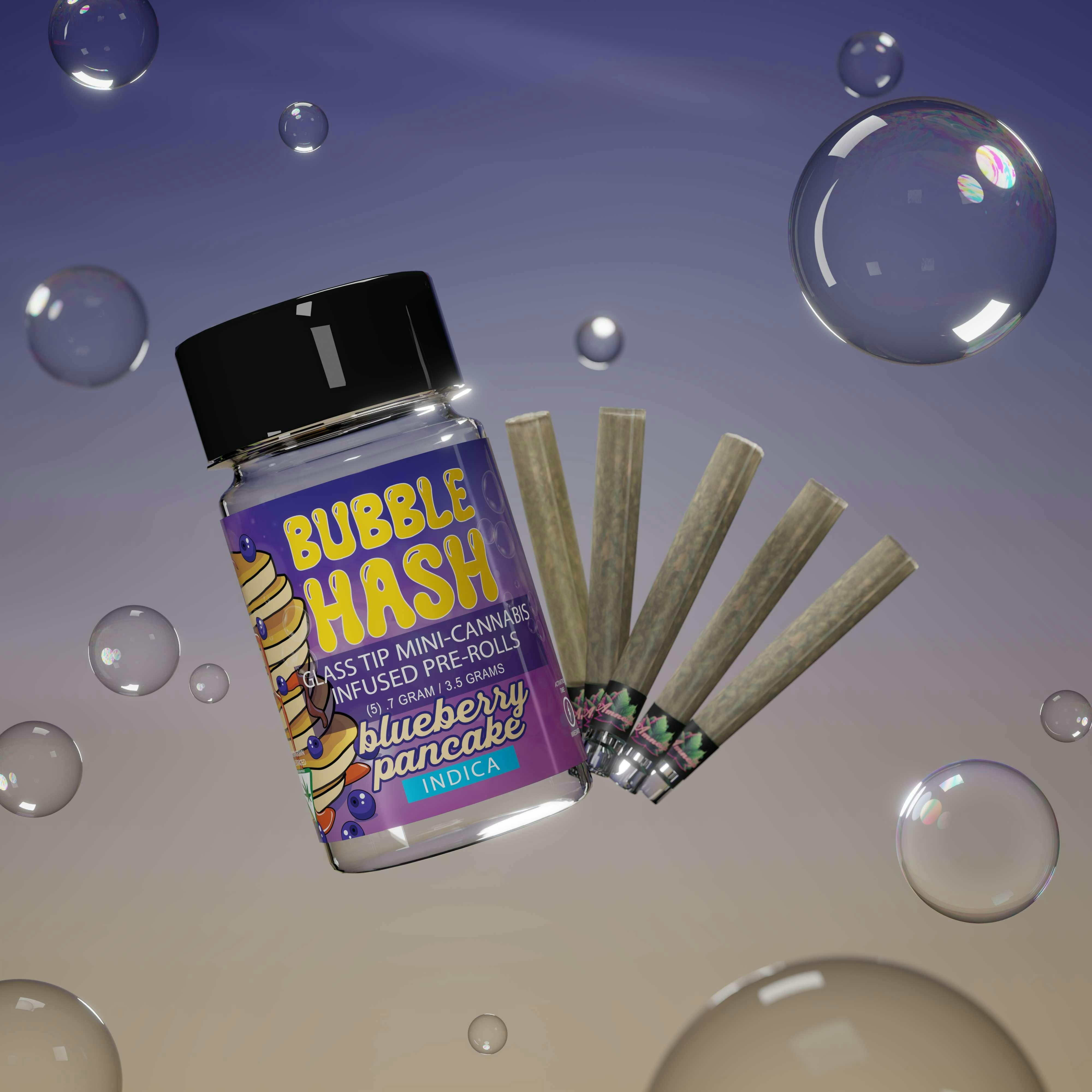 Amnesia - 5-Pack .7g Bubble Hash Infused Prerolls - Blueberry Pancakes