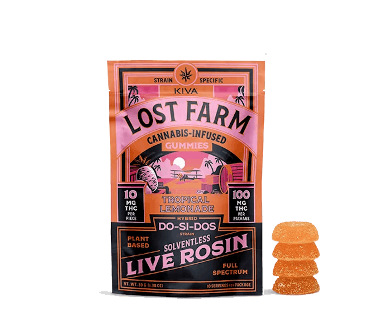 Image of Tropical Lemonade x Dos-Si-Dos | 100mg Live Rosin Gummies (10mg/10ct)