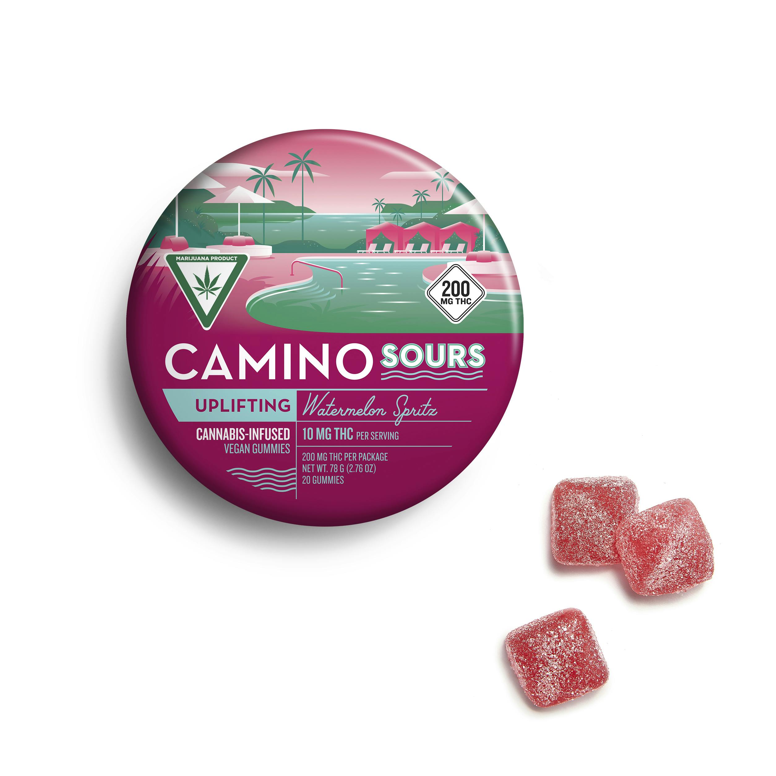 Camino Sours 'Uplifting' Watermelon Spritz High Dose Gummies [20pk] (200mg THC)
