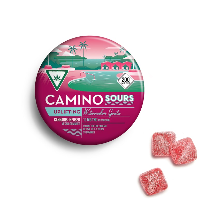 Camino Sours 'Uplifting' Watermelon Spritz High Dose Gummies [20pk] (200mg THC)