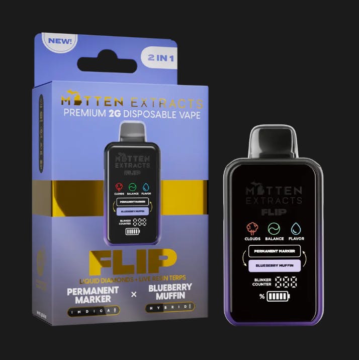 Mitten Extracts MITTEN EXTRACTS | PERMANENT MARKER (1G | INDICA) x BLUEBERRY MUFFIN (1G | HYBRID) | FLIP DISPOSABLE — VAPORIZERS