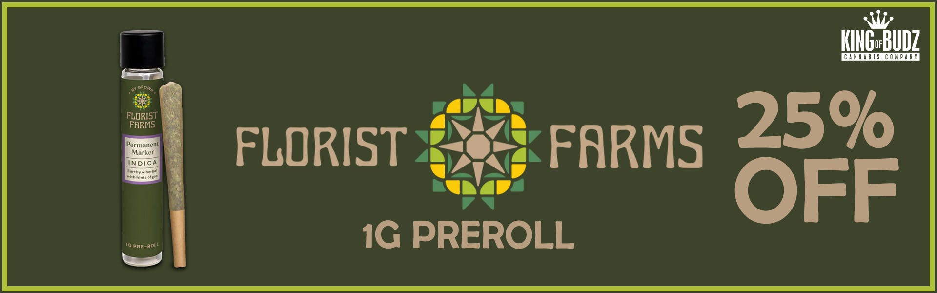 Florist Farms - 1g Preroll - 25 Percent OFF