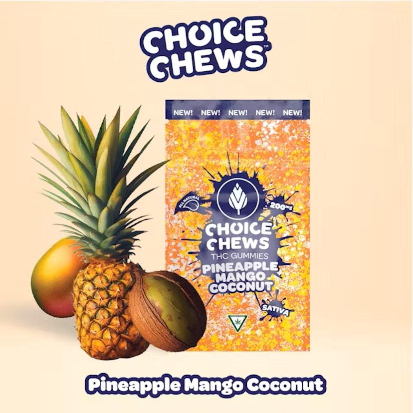 Choice Chews 200mg Gummies Pineapple Mango Coconut
