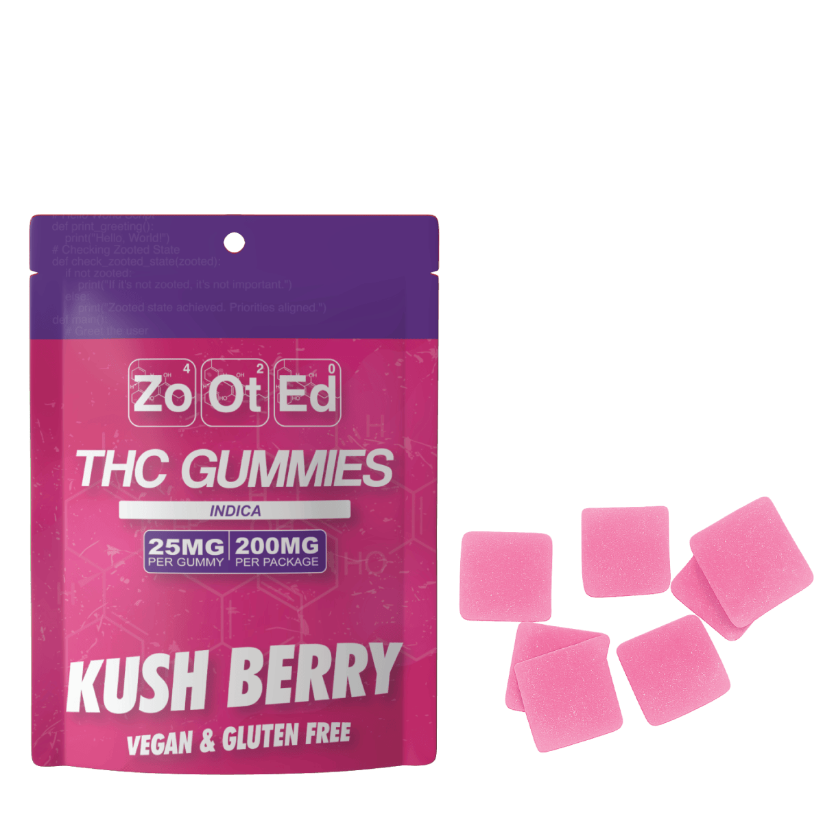 ZOOTED ZOOTED | KUSH BERRY  | GUMMIES | 200MG | HYBRID — EDIBLES