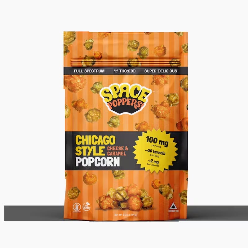Space Poppers | Chicago Style Popcorn | Cheese & Caramel | 100mg