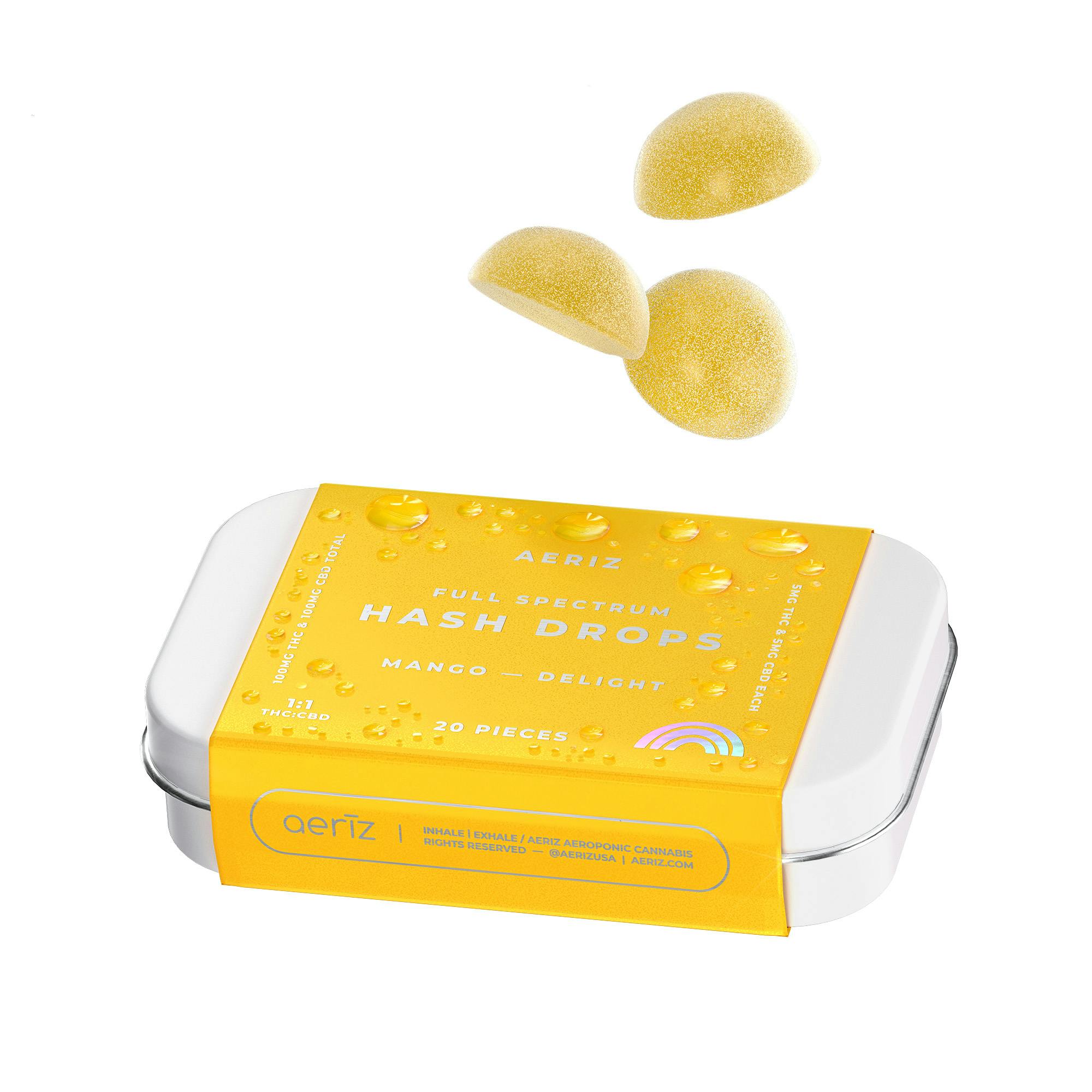 Aeriz Mango 1:1 THC:CBD Hash Drops Gummies | Planet 13 Waukegan