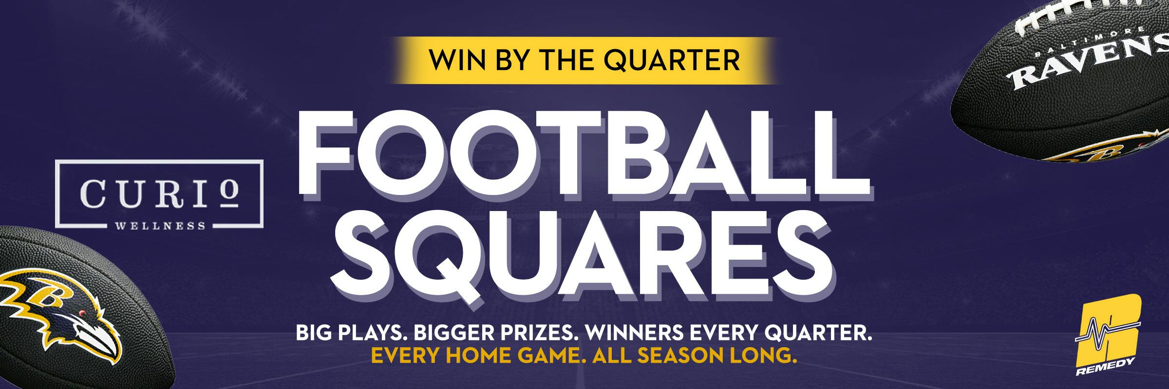 Football Squares sponsored by Curio Wellness at Remedy Baltimore