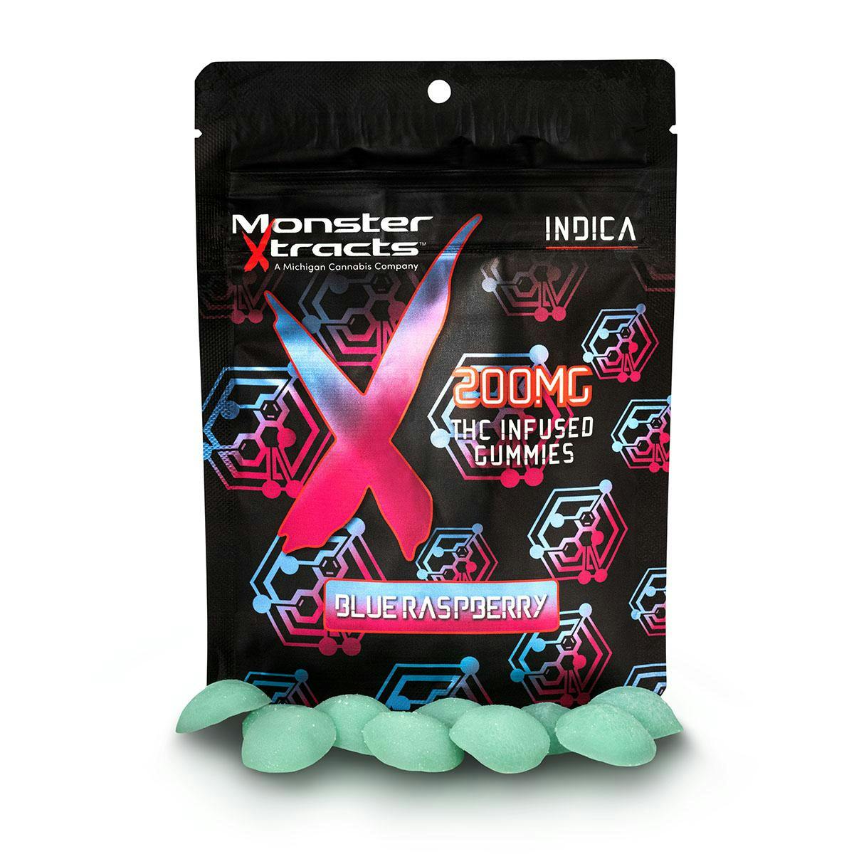 Product: Monster Xtracts | Gummies - Blue Raspberry (Indica) - 200mg
