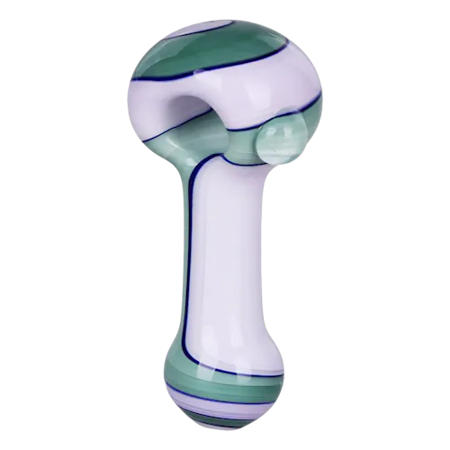 Milky Pastel Ribbons Glass Spoon Pipe | 4′ | Assorted Colors | 3ct Bundle-3