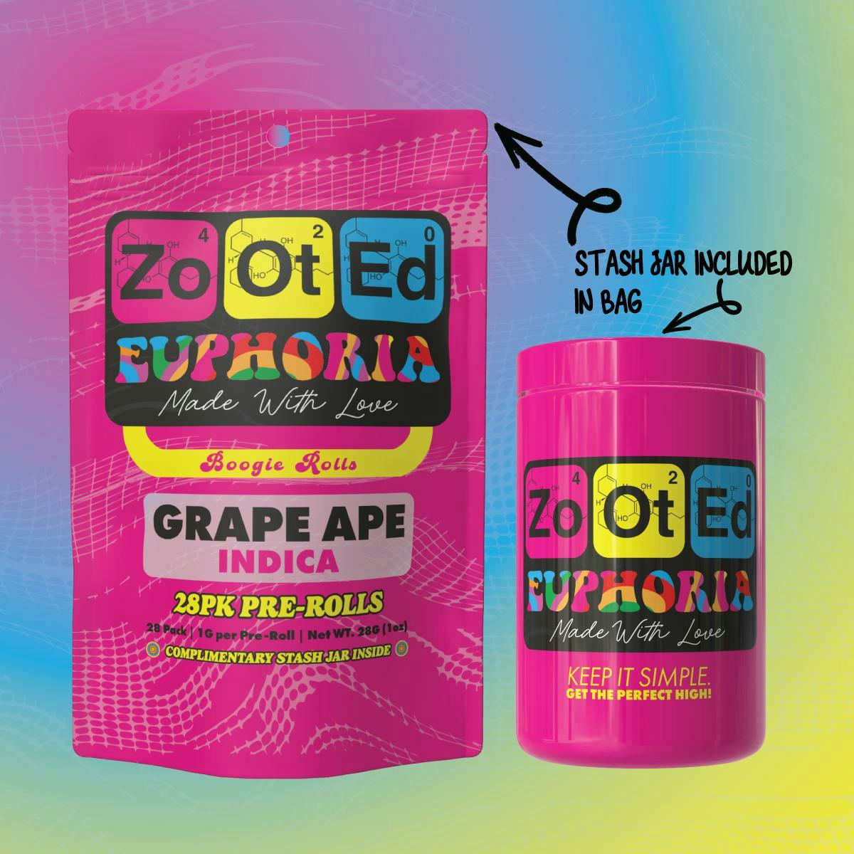 GRAPE APE - BOOGIE ROLLS PRE - ROLLS 28 x 1G INDICA by Zooted – Pre-Rolls at Gatsby Cannabis