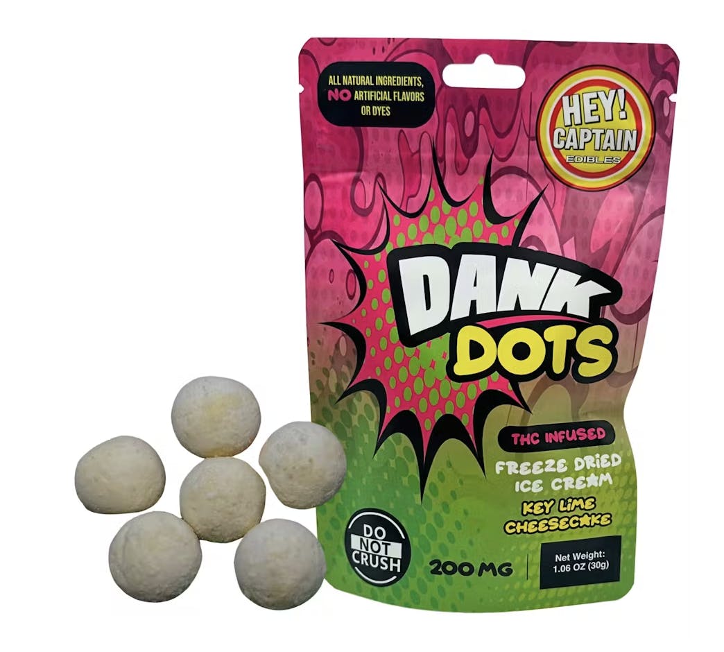 Hey Captain | Dank Dots Freeze Dried Ice Cream - 200mg - Key Lime Cheesecake