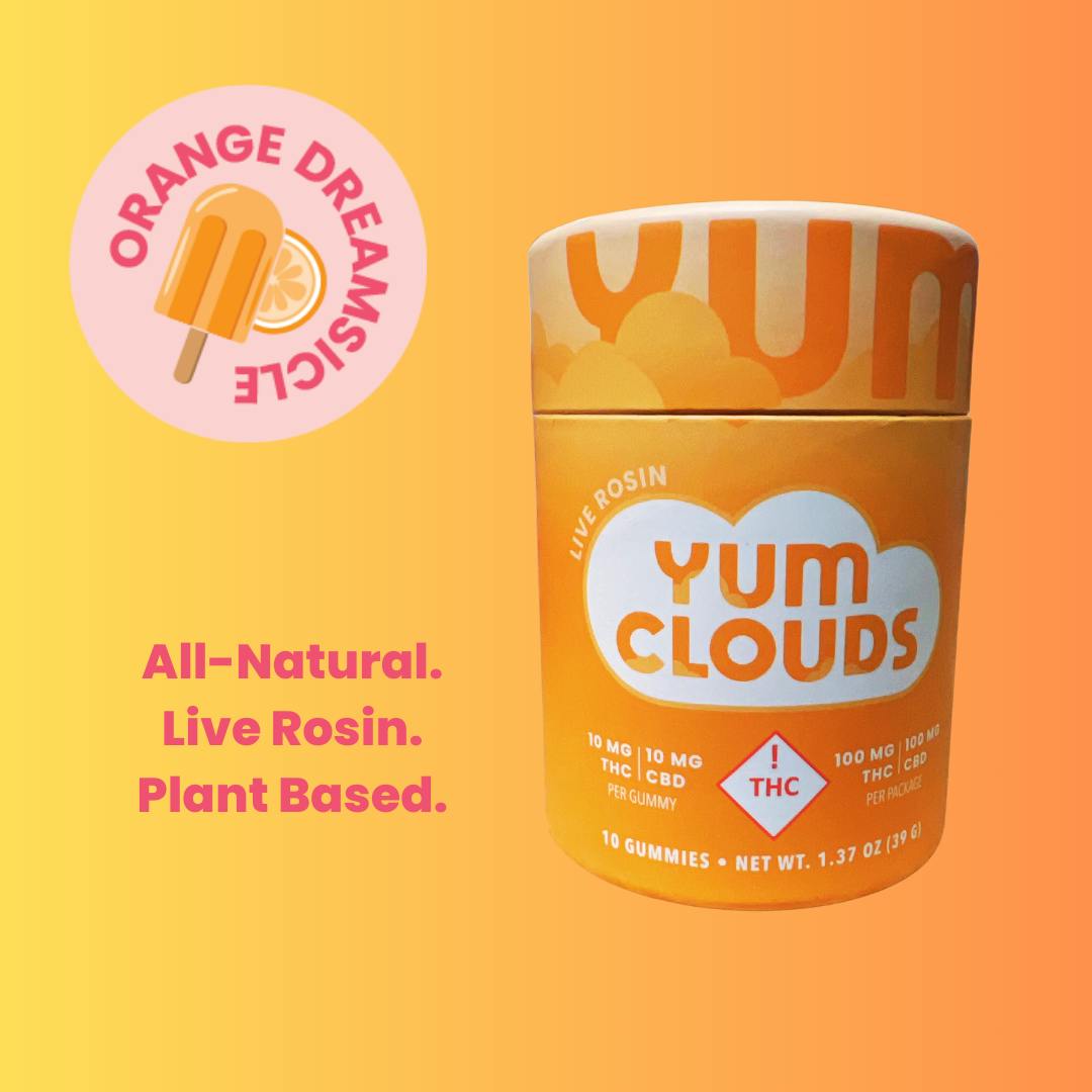 Yum Clouds | 1:1 Orange Dreamsicle | 10ct Live Rosin Gummies