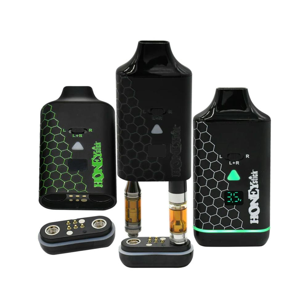 dual cart vape battery HoneyStick Duo Auto-Draw Dual Cartridge 510 Vape Battery