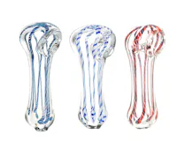 Product AFG - Small Striped Glass Spoon Pipe 2.75" Colors Vary