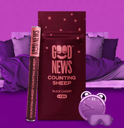 Counting Sheep (Black Cherry) 4:1 THC:CBN Distillate and Terpene Disposable Vape Pen 500mg-1