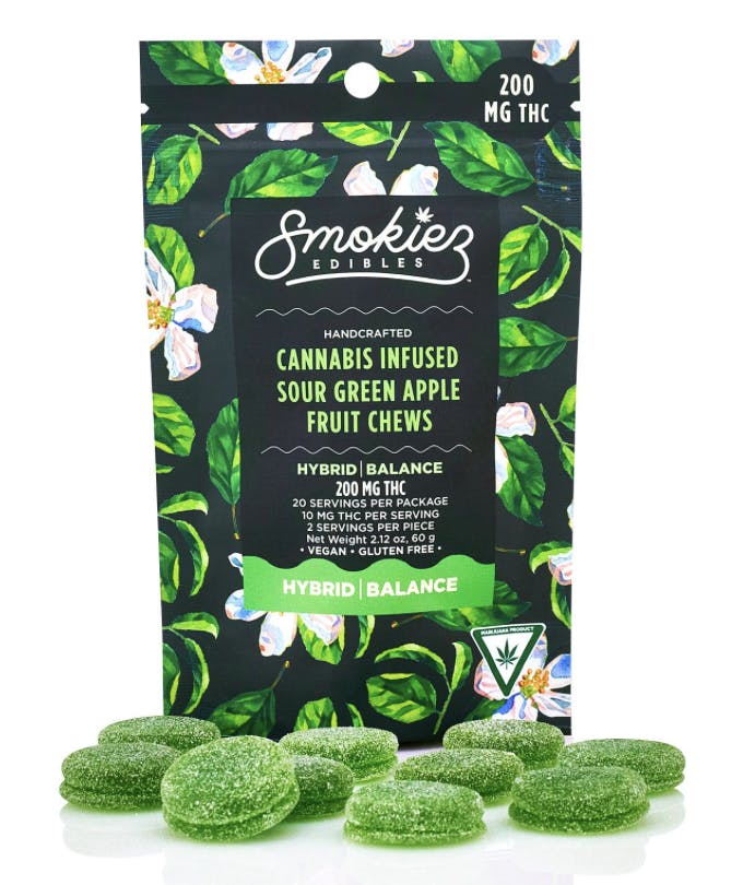 Product: Smokiez | Gummies - Sour Green Apple (Hybrid) - 200mg