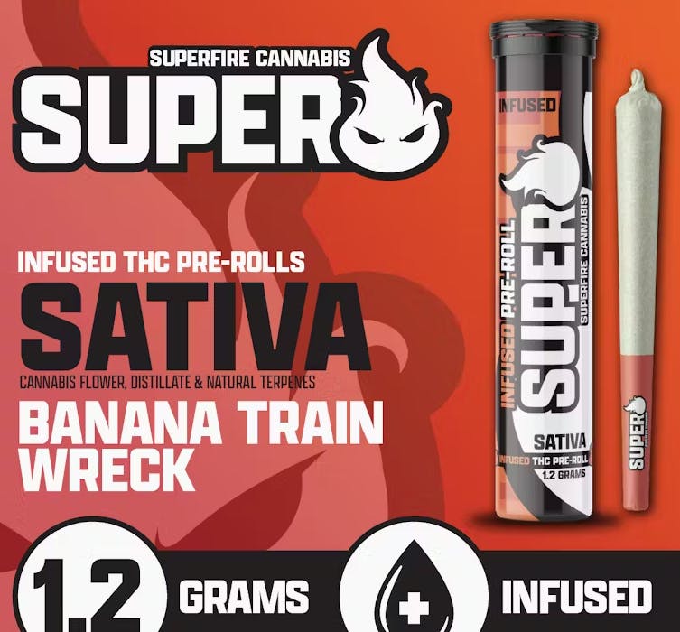 Banana Trainwreck Infused Pre roll | Sativa | Super Fire