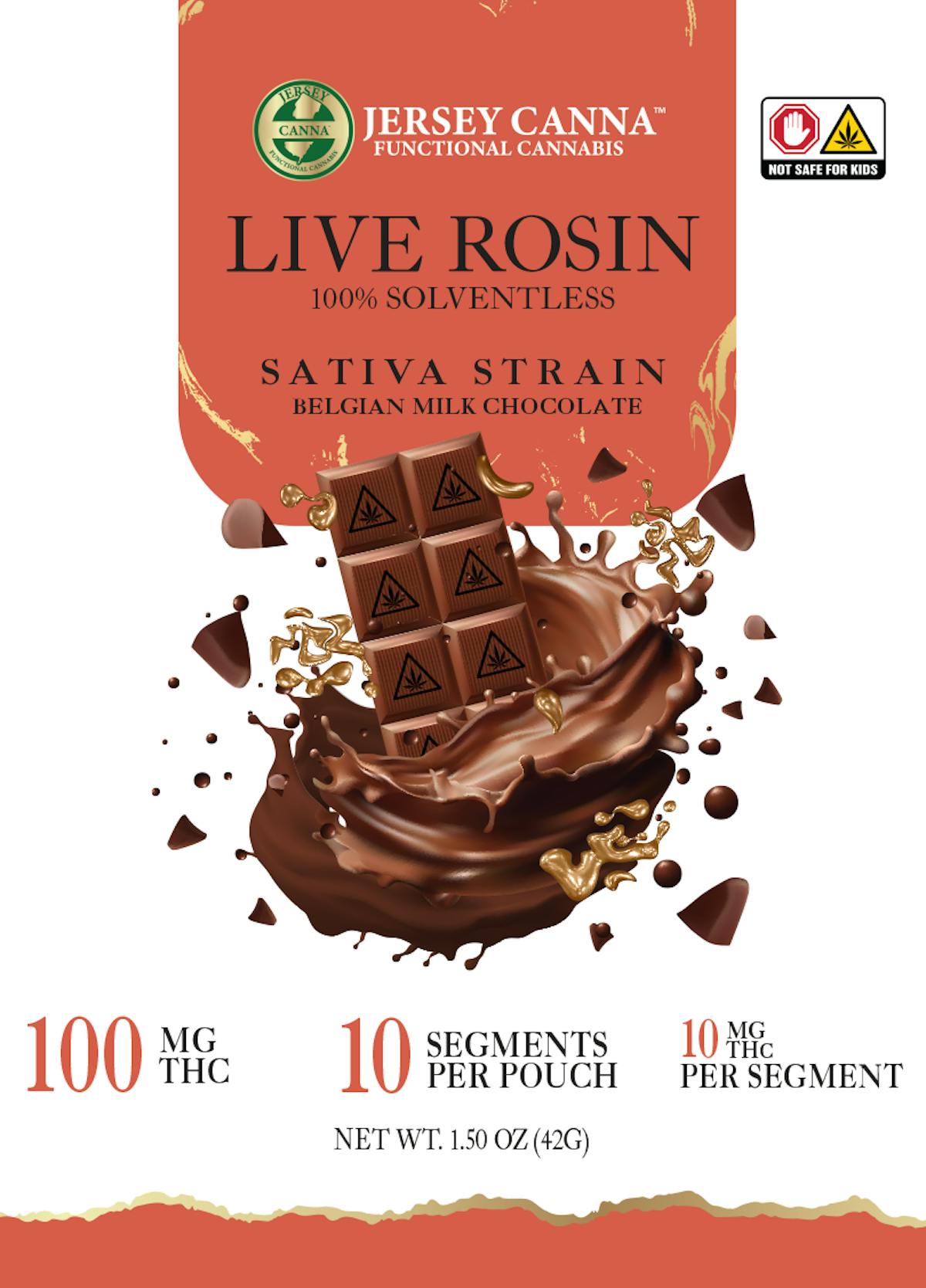 Photo of Inclusion Gourmet l Cannabar Rosin Milk Chocolate (Sativa) l 10 Pieces l 100mg