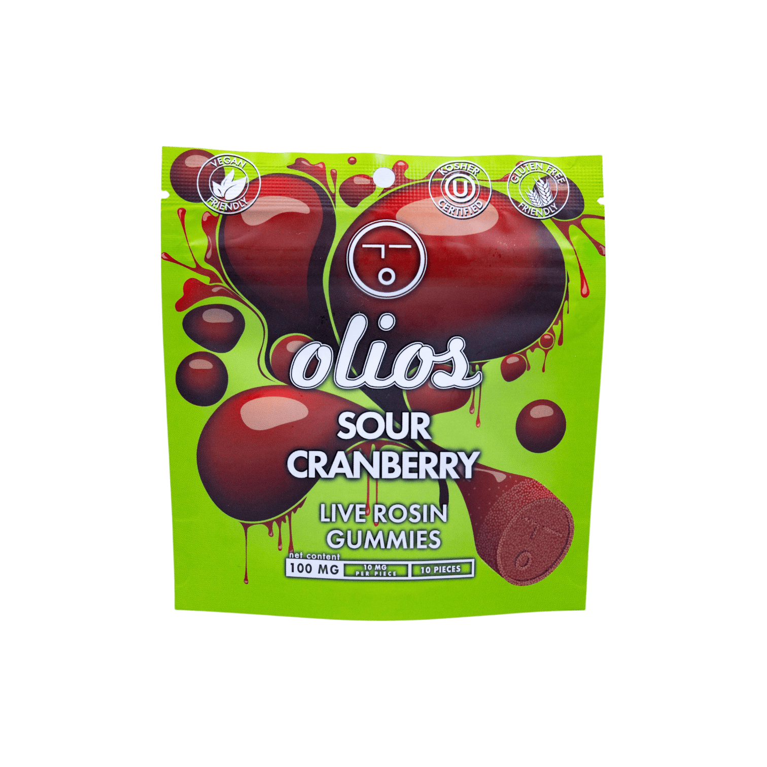 Sour Cranberry 10pk 10mg Live Rosin Gummies - The Flowery NY