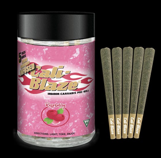 Cali-Blaze - 5-Pack .7g Infused Prerolls - Raspberry