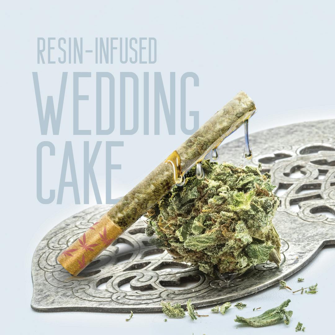 Product: Grasshopper Farms | Wedding Cake | Resin Infused Pre-roll Indica