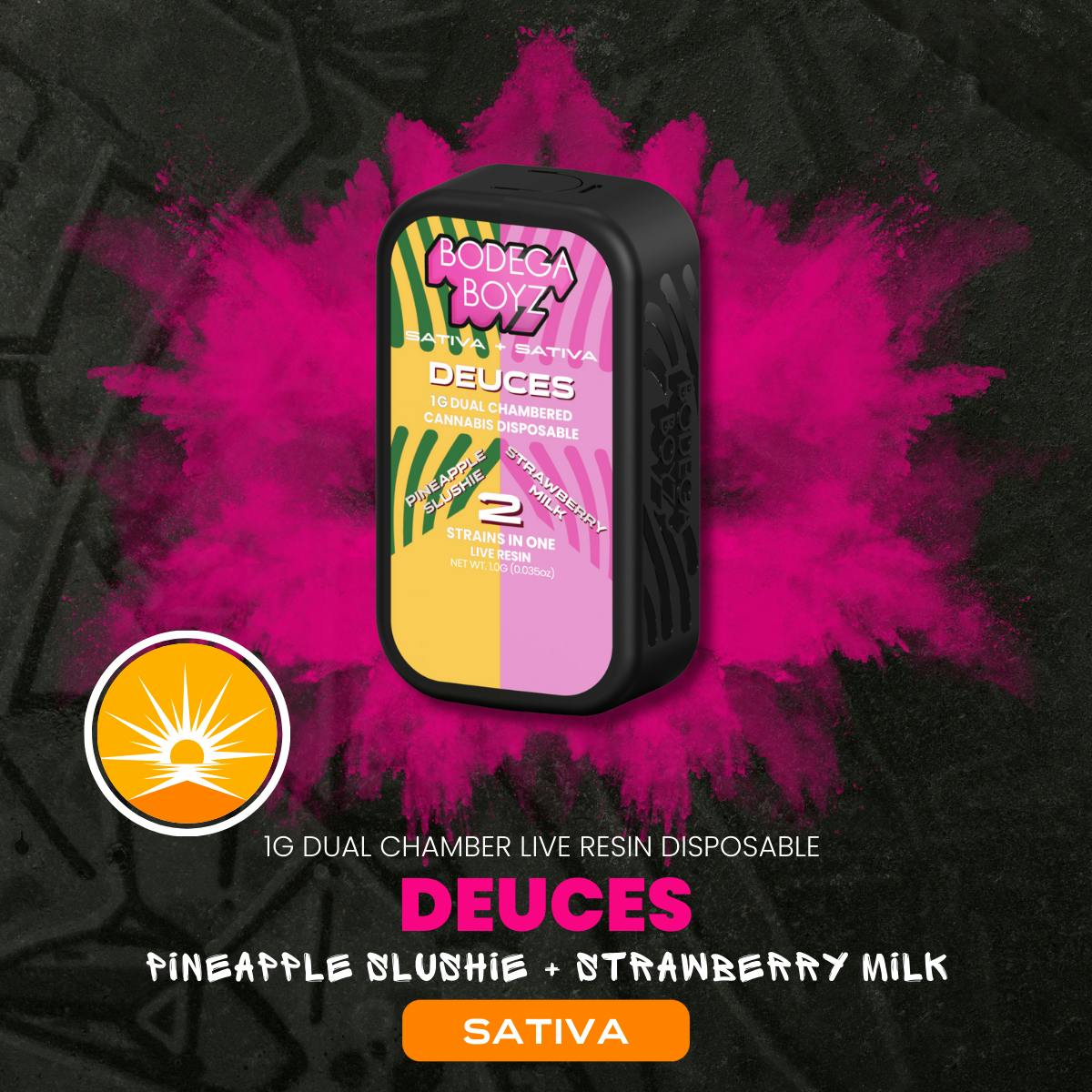 Bodega Boyz Pineapple Slushie X Strawberry Milk Live Resin Dual Chamber AIO | Deuces | Sativa X Sativa