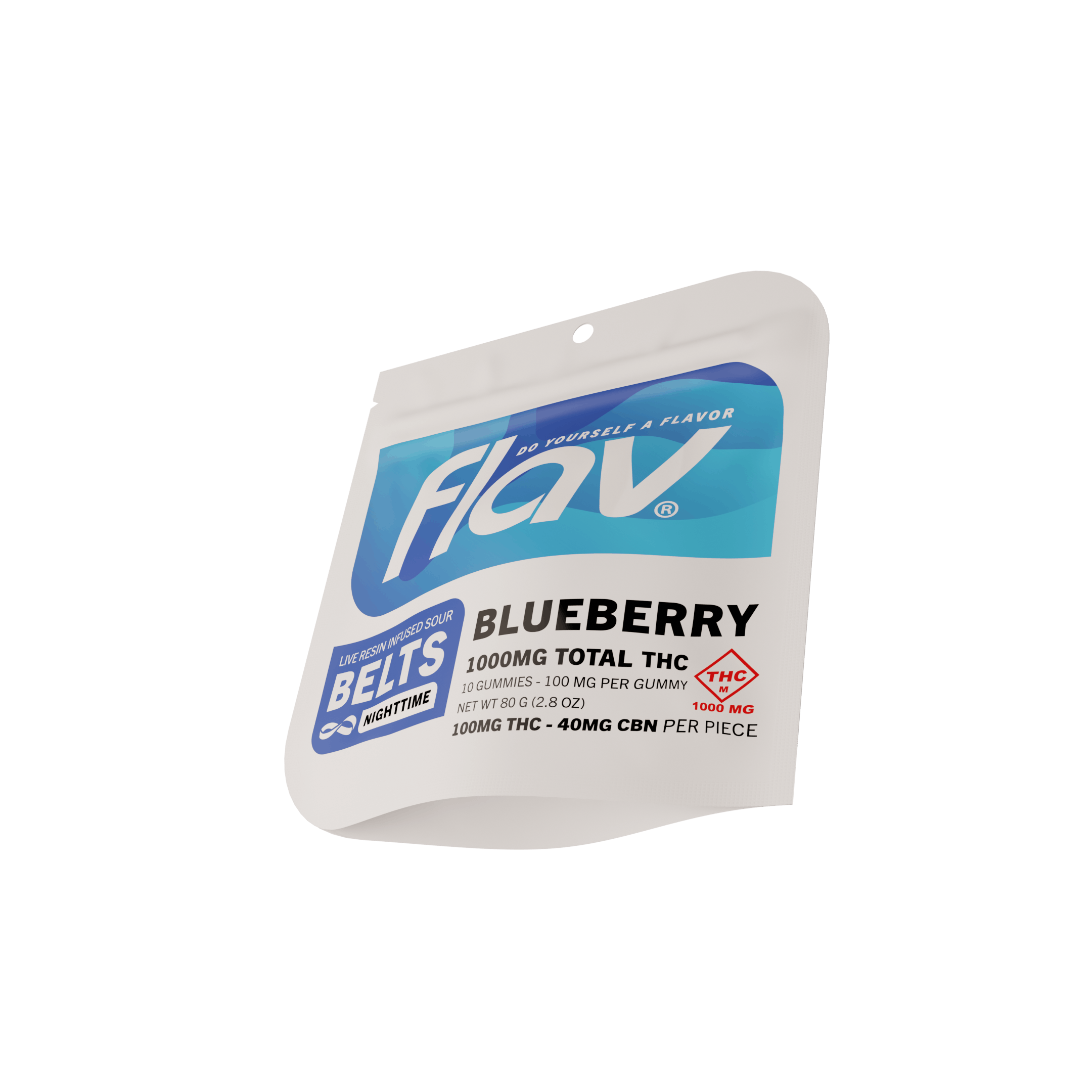 Photo of High Dose Live Resin Sour Belts | Blueberry Nighttiime | 10pk