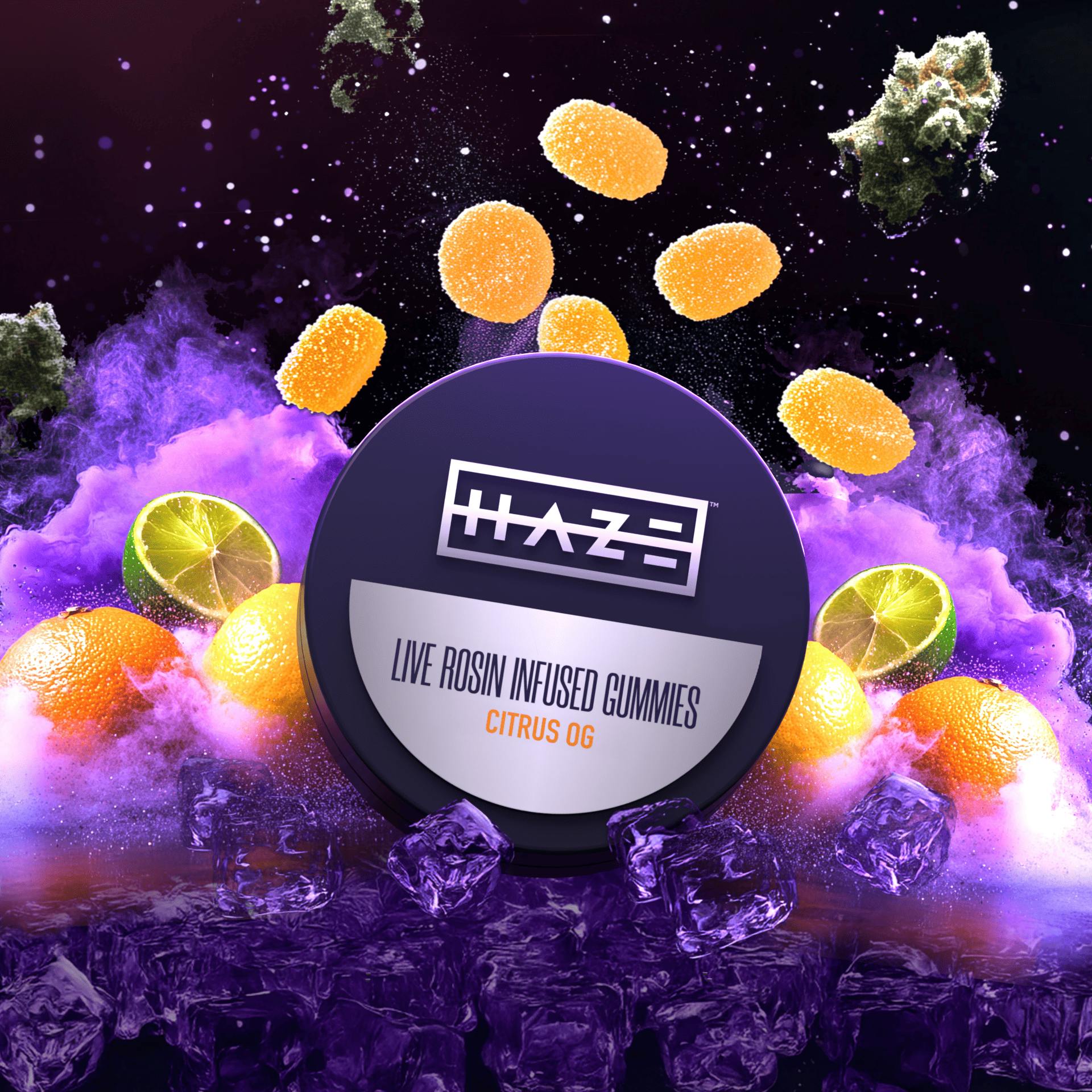 Haze Citrus OG Live Rosin Gummies