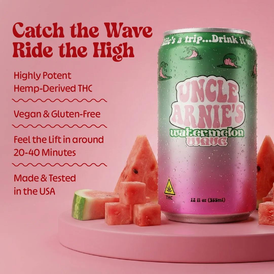 Uncle Arnie's - 10mg THC Infused Beverage - Watermelon Wave