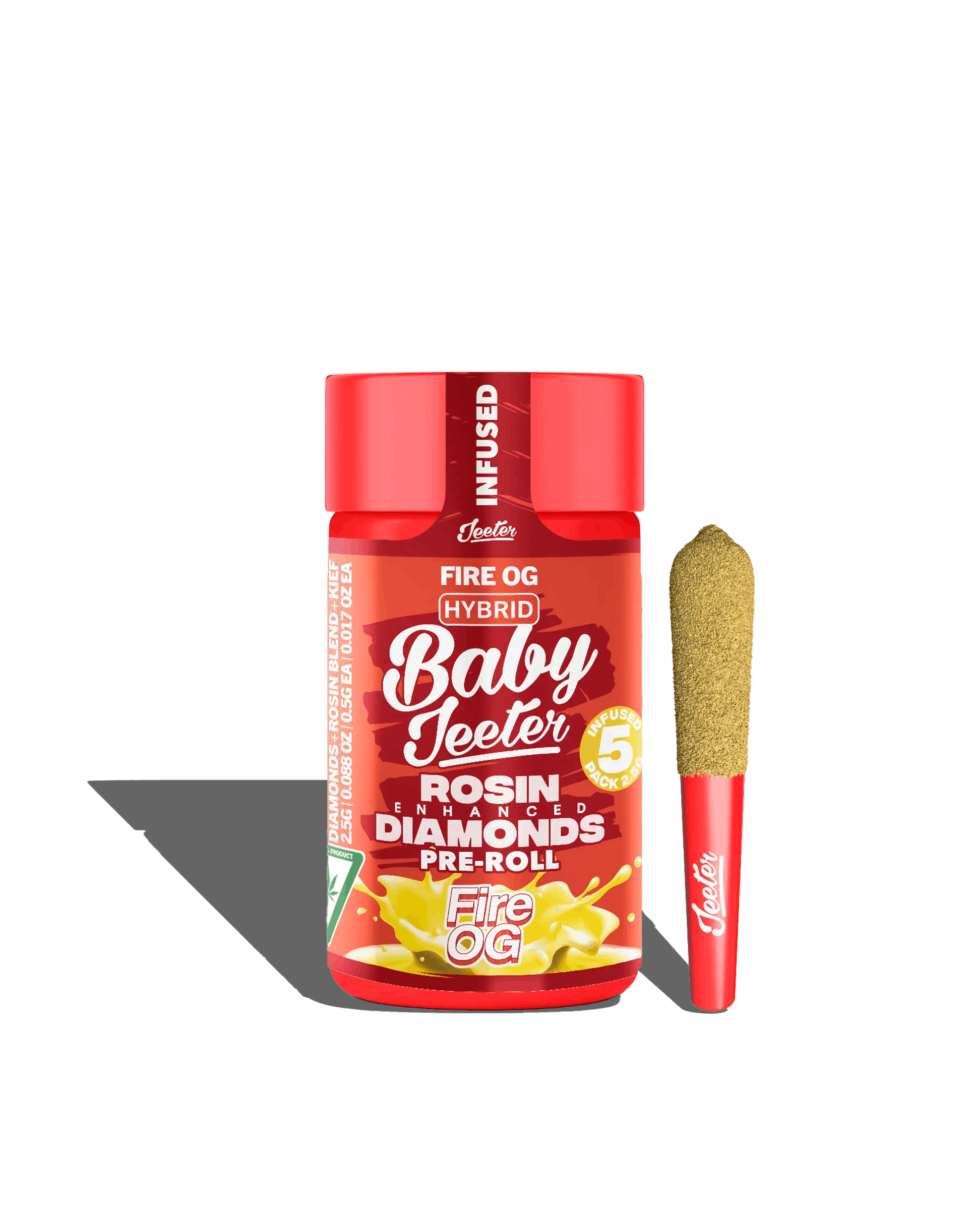 Jeeter - 5-Pack .5g Quad Infused Prerolls - Fire OG