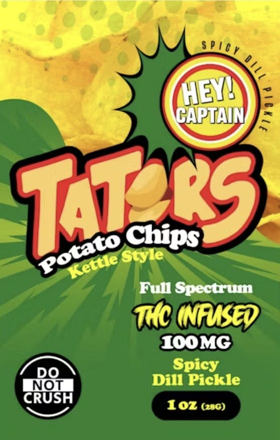 Hey Captain | Tators Potato Chips - 100mg - Spicy Dill