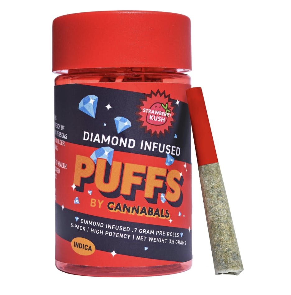 Pre-Roll | Cannabals | Puffs | Strawberry Kush | Diamond Infused | 7pk | 3.5g