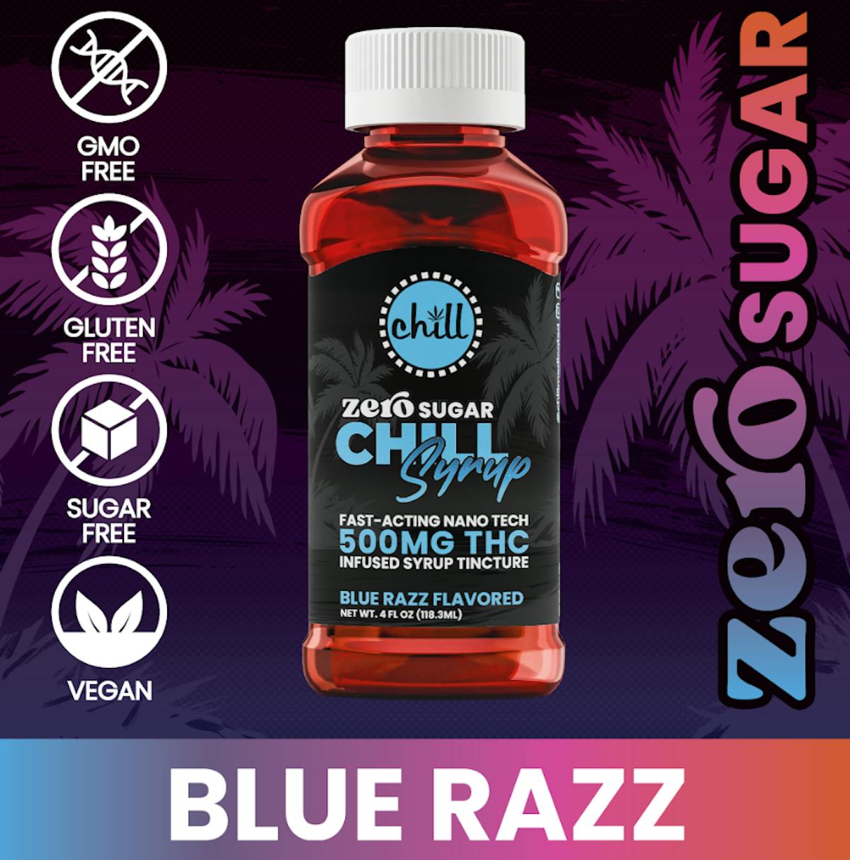 Photo of Chill Blue Razz Syrup 500mg *Sugar Free*