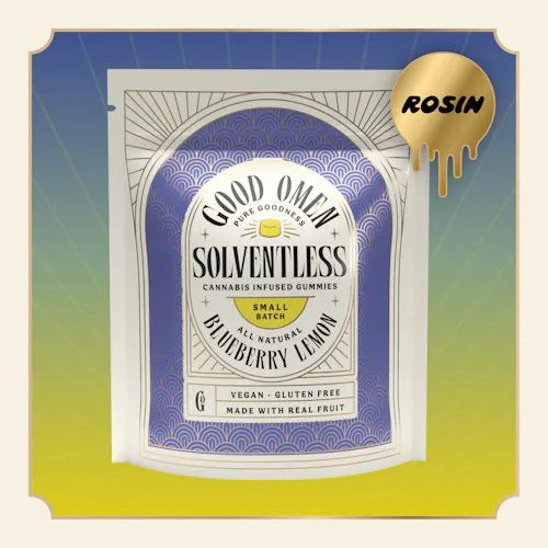 Good Omen: Solventless Gummies | Blueberry Lemon | 100mg | 10pk-active