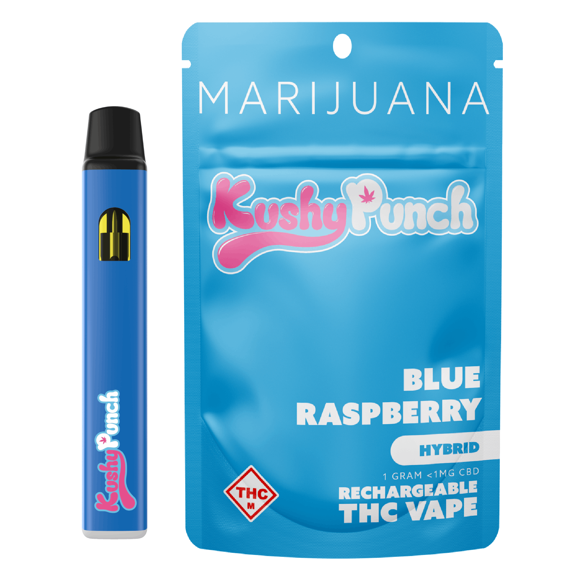 Kushy Punch: Vape | Blue Raspberry | All-In-One | 1g | CODES