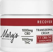 Product: MARYS MEDICINALS | TRANSDERMAL CREAM-RELIEF | NO ADDED FRAGRANCE | 2OZ CBD : THC