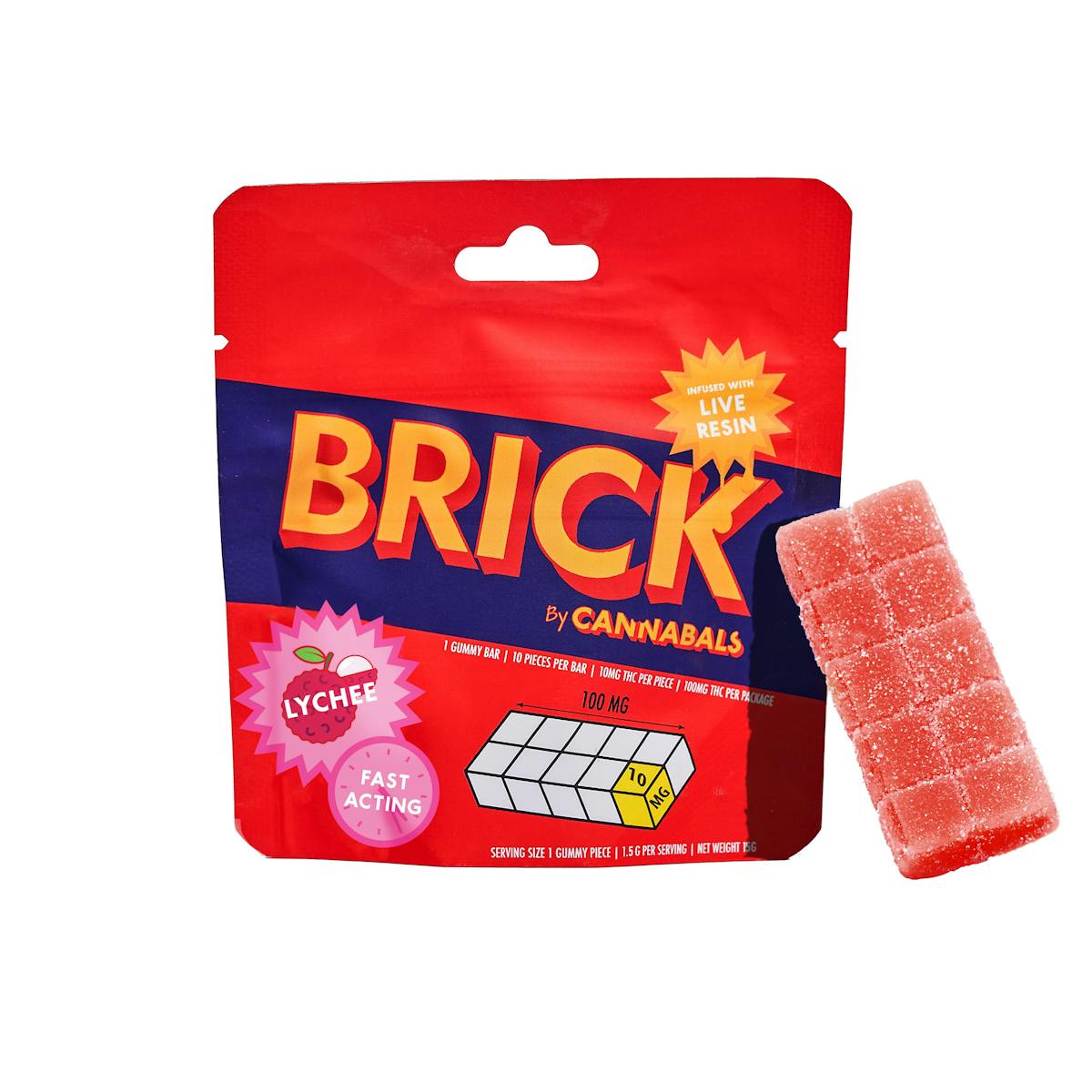 Photo of Lychee Live Resin Brick – 100mg