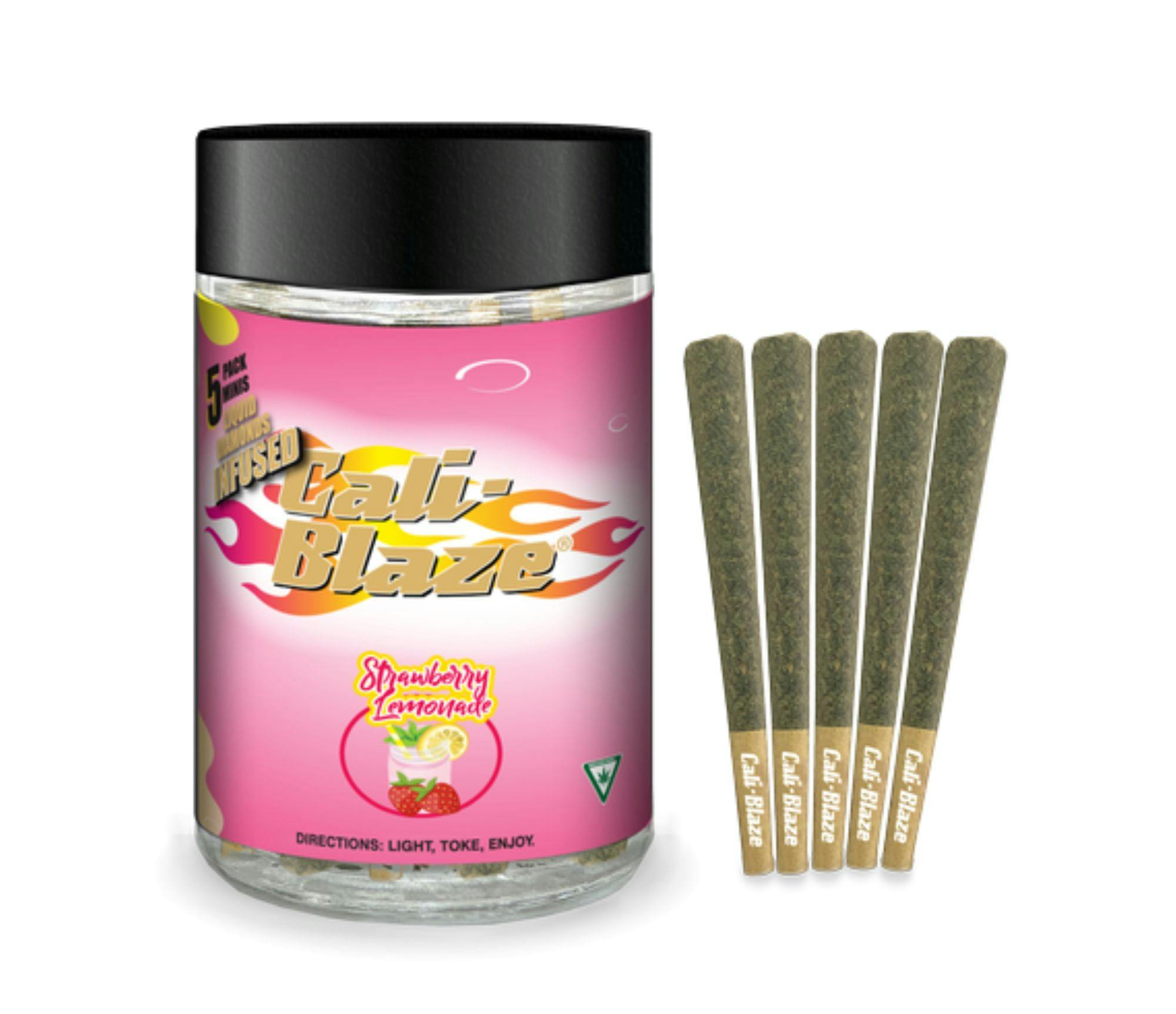Cali-Blaze - 5-Pack .7g Infused Prerolls - Strawberry Lemonade