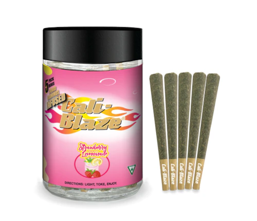 Cali-Blaze - 5-Pack .7g Infused Prerolls - Strawberry Lemonade