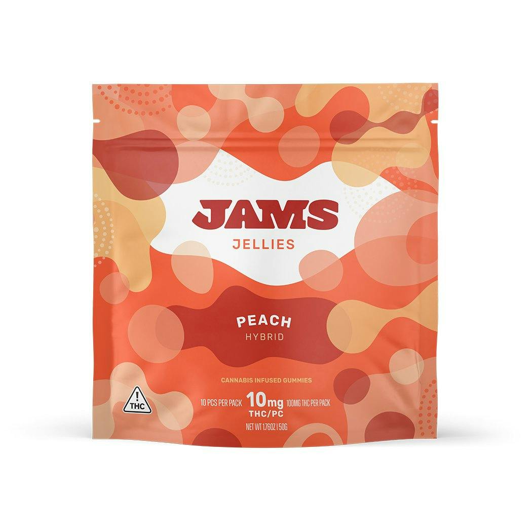 Jams Classic Peach Gummies 10pk 100mg Total