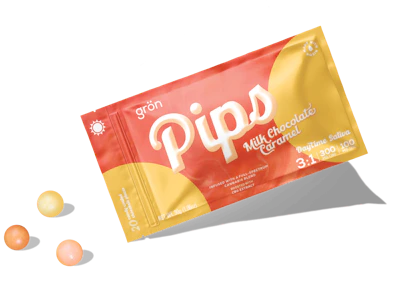 Pips - 100mg Crunchy Chocolate Bites 1:3 THC/CBG - Milk Chocolate Caramel