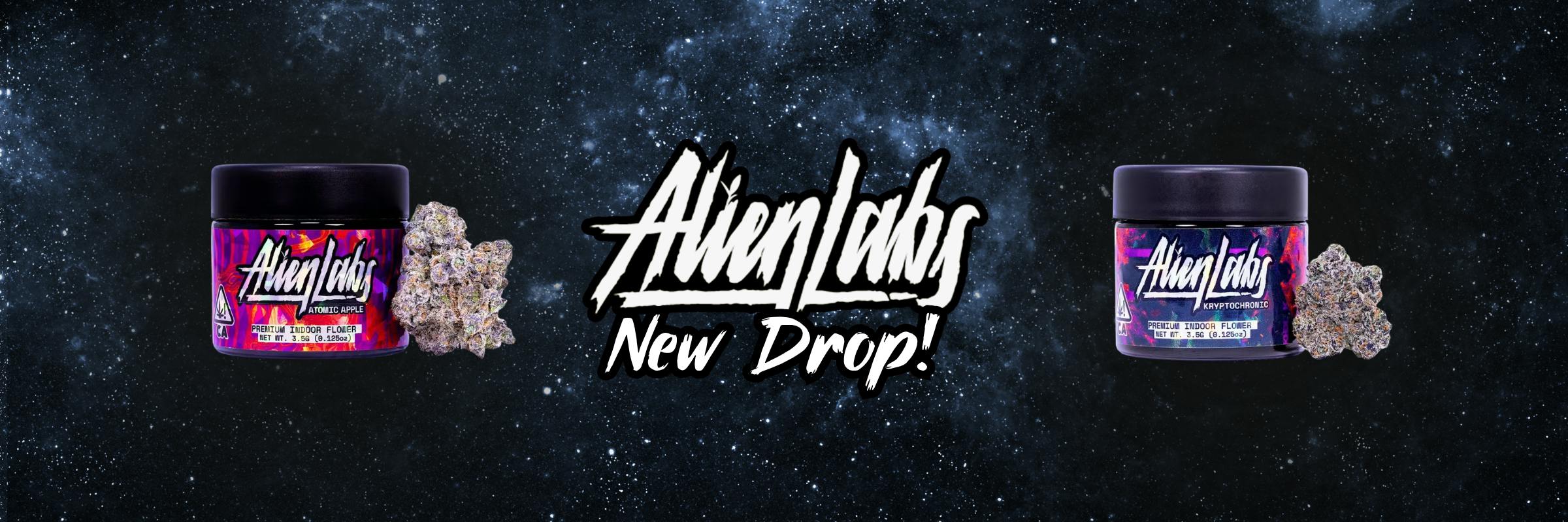 Alien Labs eighths just dropped in two new strains- Atomic Apple and KryptoChronic