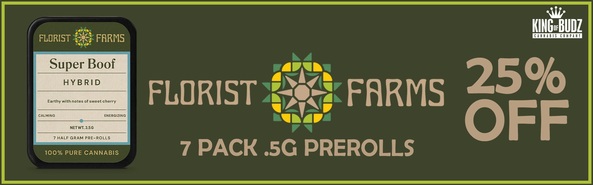Florist Farms - 7 Pack .5g Prerolls - 25 Percent OFF