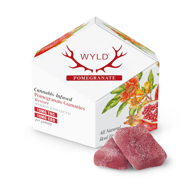 Wyld Pomegranate 1:1 CBD + Hybrid Enhanced Gummies